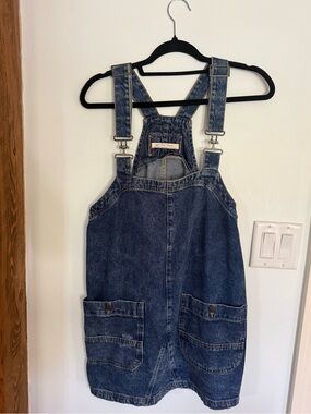 Free People Like New(!) SOLD OUT Smock Mini Denim Overall Dress - XS (fits XS-M)